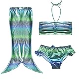 iiniim Girl 3Pcs Mermaid Tail Swimsuit Bathing Suit Swimwear Costume