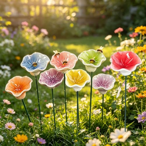 8件陶瓷蜜蜂花园浇水站