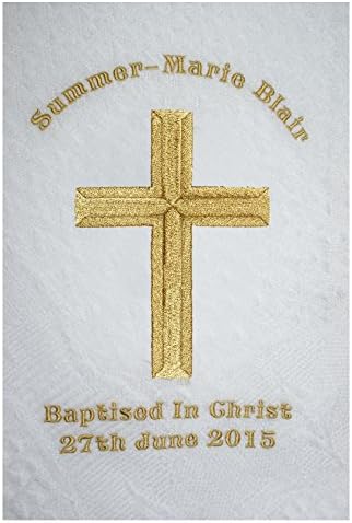 Christening/Baptism/Any Other Occasion Shawl Embroidered with Full Details – (White & Gold)