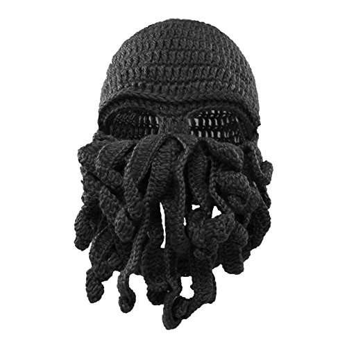 CHIC-CHIC Winter Warm Funny Tentacle Octopus Knitted Beanie Hat Handmade Windproof Ski Mask