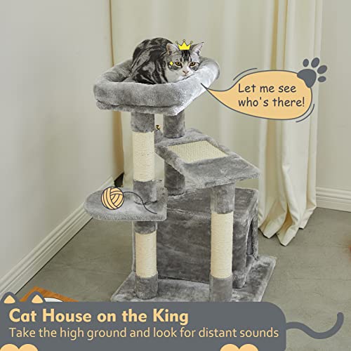 SUPERJARE Cat Tree with Extra Scratching Board & Posts, Kitten Tower
