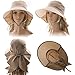 Women's Summer Bill Neck Flap Hat UPF 50+ Cotton Sun Cap with Large Brim Shade Khaki