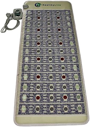 XL Sauna Floor Mat Pad 76 Inches PEMF Photon FAR Infrared Healing Heat Jade, Tourmaline, Amethyst Therapy Stones, Manage Pain, Wired Remote Control, TAJ-MAT-7632-PP