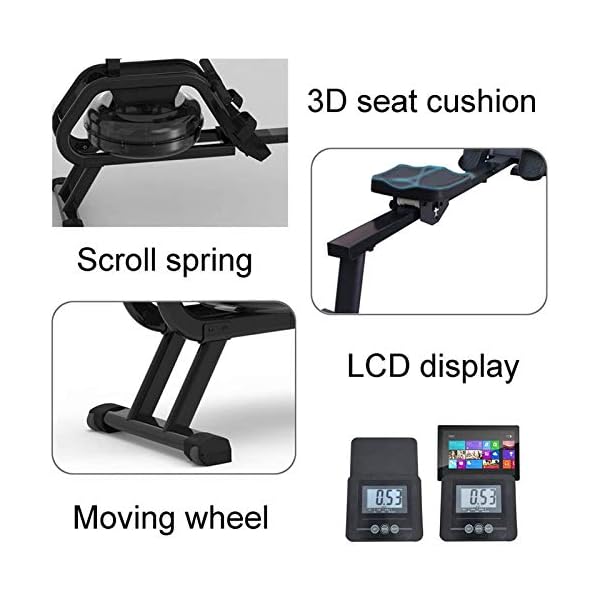 MGIZLJJ-Rowing-Machines-Water-Resistance-Rowing-Machine-Home-UseSimulate-Underwater-Sound-Indoor-RowerFoldable-Rowing-MachineAPP-Intelligent-Controlwith-LCD-DisplayDisplay-TimeSpeedDistanceCa MGIZLJJ Rowing Machines, Water Resistance Rowing Machine Home Use,Simulate Underwater Sound Indoor Rower,Foldable Rowing…