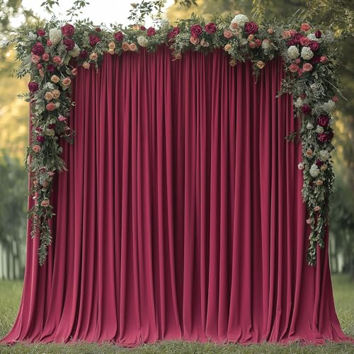 ESGOTBME Faltenfreier Hintergrundvorhang für Partys, weicher Stoff, Hochzeit, Geburtstagspartys, Dekorationen, Fotografie, 1,5 x 3 m, 2 Paneele
