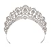 SWEETV Vintage Crystal Wedding Crown for Women Rhinestone Queen Tiara Bridal Hair Accessories, Pink