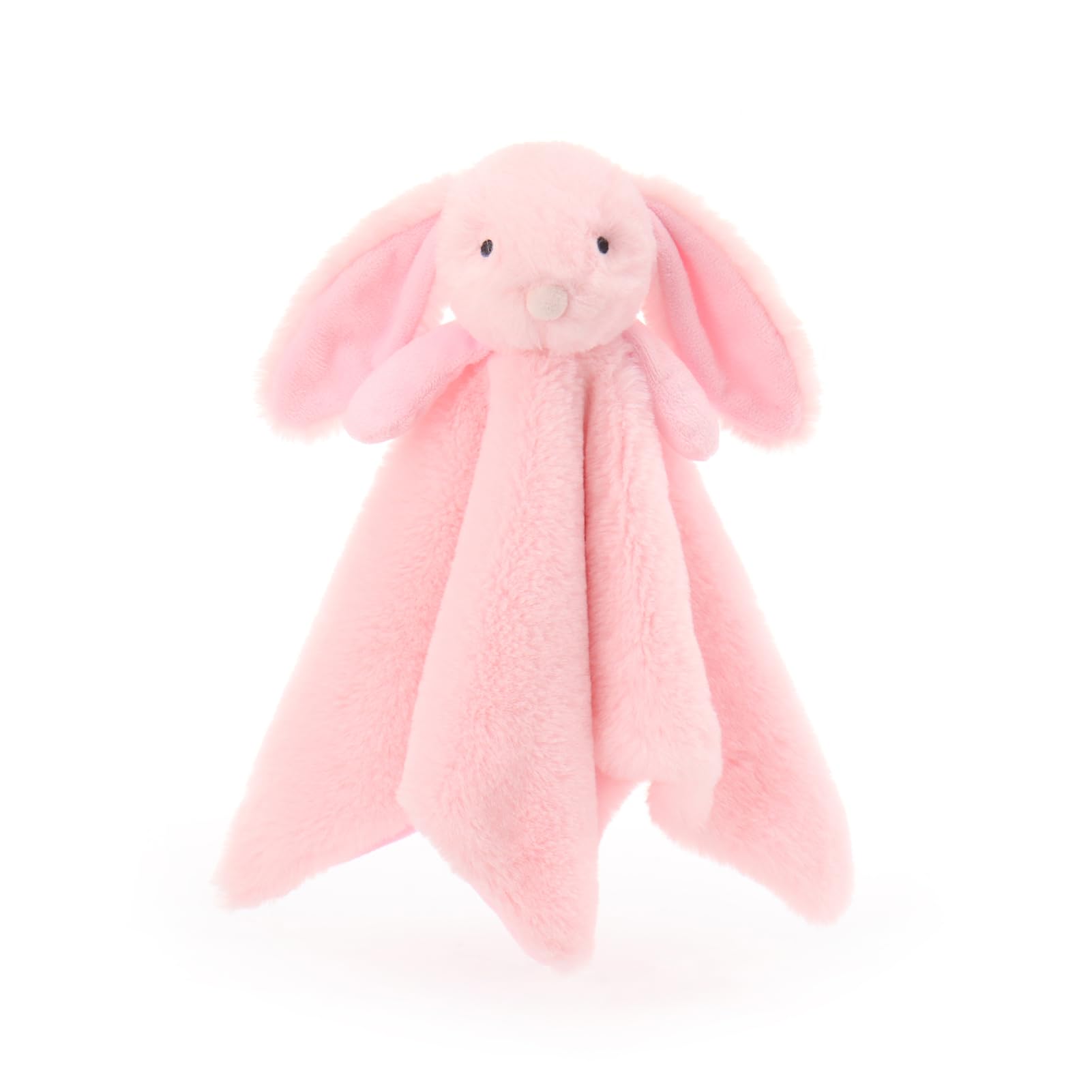 Apricot Lamb Stuffed Animals Pink Bunny Rabbit Comforter Blanket Security Blanket Infant Lovey for Newborn Baby Doll Blanket (Pink Bunny)