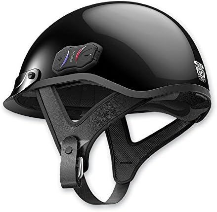 Sena Technologies Cavalry Bluetooth Gloss Black Half Helmet, 2XL