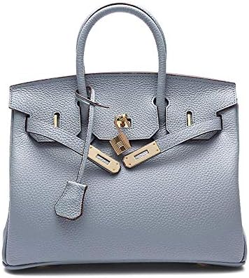 Top unique Women's Padlock Handbag Genuine Leather Top Handle Bag with Gold Hardware