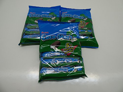 Ulker Coco Star Chocolate Covered Coconut Bar, 5 count(Pack of 3),Turkish