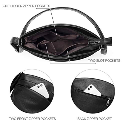 CLUCI Crossbody Bags for Women Leather Purse Travel Vacation Triple