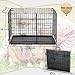 BestPet Dog Crate Double Door Folding Metal Dog Cage Plastic Tray Pet Crate Pet Cage W/Divider,24