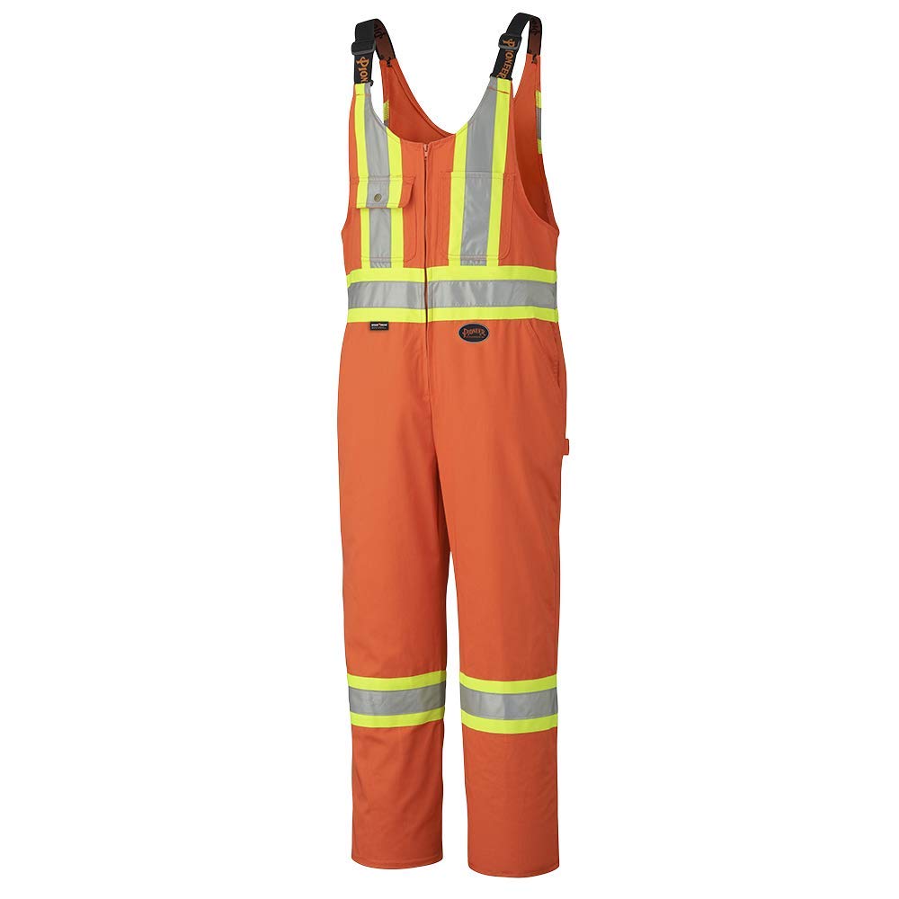 Pioneer CSA Hi Vis Overall Bib Work Pants, Reflective Stripe, 7
