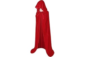 MAKLULU Hooded Cloak Long Velvet Cape for Christmas Halloween Cloak Costumes Hooded Cape Masquerade Dress Up