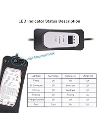 Cargador de nivel 2 EV (110V 240V, 16A, 23FT), portátil EVSE Home de carga eléctrica de vehículo estación de carga compatible con Chevy Volt, Nissan Leaf, Fiat, Ford Fusion (NEMA6 20 con adaptador para NEMA5 15)