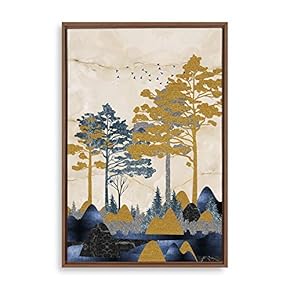 Framed Canvas Home Artwork Decoration Abstract Scenery Natural Landscape Canvas Wall Art for Living Room, Bedroom - 16x24 inches