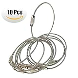 Marrywindix 10PCS Metal Steel Silver Cable Wire Key Chain Keyrings Connection 5.5''