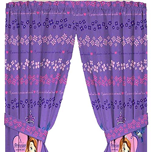 Disney Junior Sofia the First Princess Drapes Panels Curtains, Set of 2