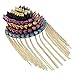 KODORIA Pair Shoulder Epaulettes Badge Tassel Chain Shoulder Brooch Epaulet Emblem Suit Badges