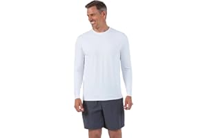 IBKUL Men's Athleisure Wear Sun Protective UPF 50+ Icefil Cooling Tech Long Sleeve Crewneck T-Shirt - 93199