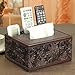 Nature Amariv Brown Creative PU Leather Tissue Box Holder with 3 Compartments Holder for Pen Pecnil Remote Control Phone and More for Home Office Desk