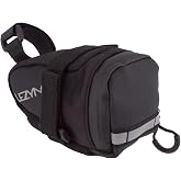 LEZYNE M-Caddy Bicycle Saddle Bag, Road, Mountain, Gravel Bike, Seat Pack, Black, Velcro Attachment, 0.4L, Black/Black