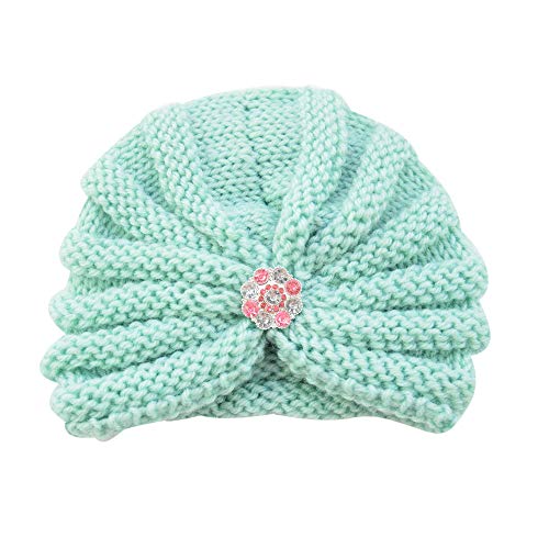 Longay Baby Toddler Girls Boys Infant Warm Winter Knit Beanie Hat Crochet Ski Ball Cap (Mint Green) - Thumbnail 4