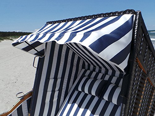 Swing & Harmonie Luxus Strandkorb XL - 118cm Rügen Ostsee Sonneninsel Rattan Möbel Polyrattan (anthrazit) – Bild 3
