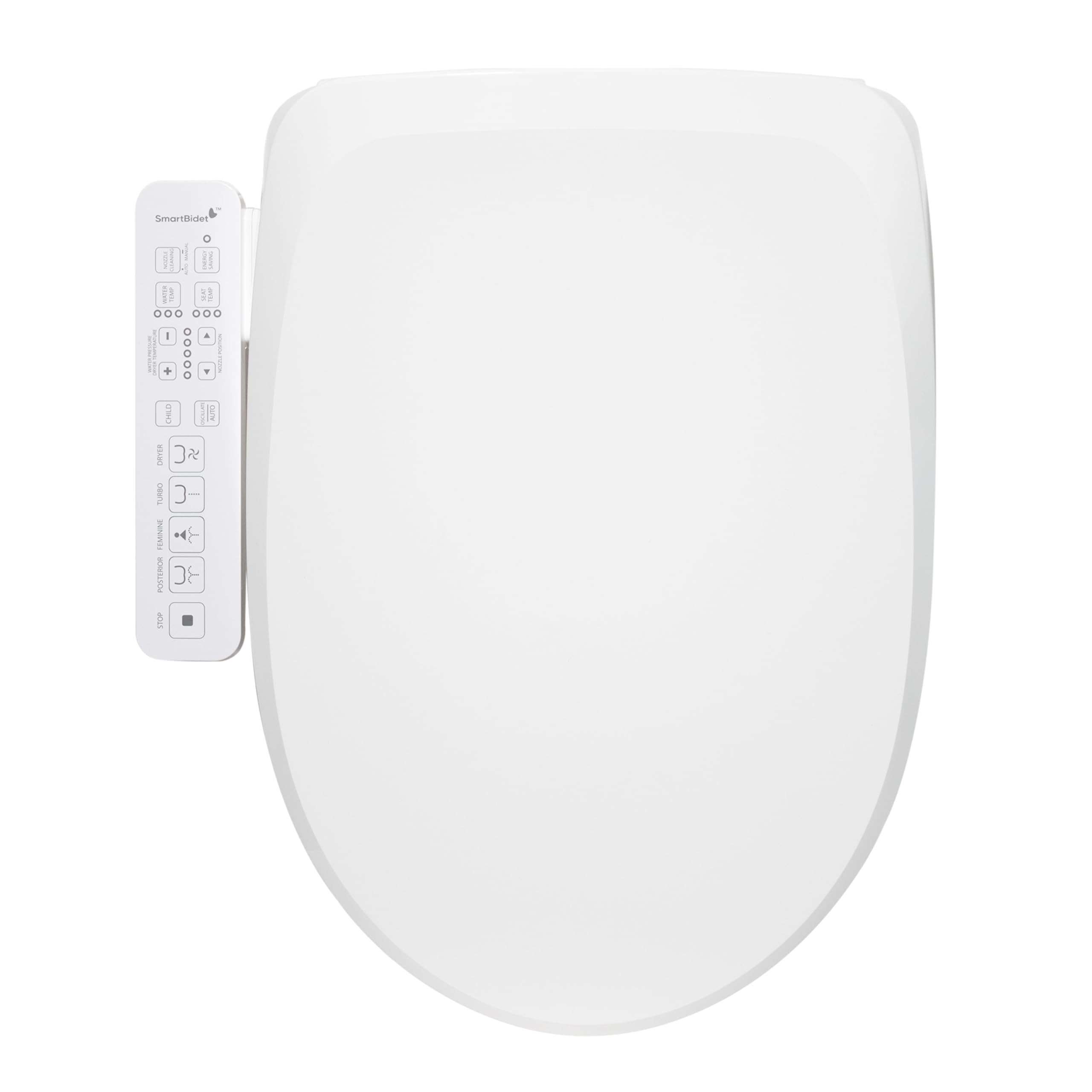 SmartBidet® SB-2600 Electric Smart Bidet™ Seat for Elongated - Electronic Heated Toilet Seat with Warm Air Dryer and Temperature Controlled Wash Functions (Unlimited Hot Water)