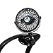 Glovion Mini Desk Fan, Clip-on Stroller Fan, 2600mAh Rechargeable Battery Clip Fan, 360 Adjustable Wind, Personal Clip or Desk Fan with Speeds Settings, Indoor& Outdoor Personal Cooler - Black
