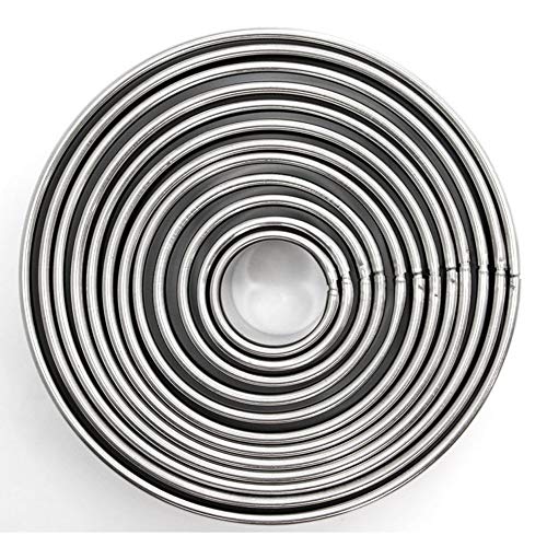 Seacity Round Cookie Biscuit Cutter Set with 12 PCS, Cake Molds Pastry Cutters Stainless Steel Baking Metal Circle Fondant Molds Round Cutters For Muffins Crumpets Donuts Scones Mousse