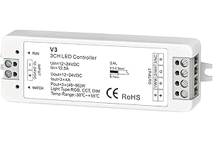 DC12V 24V T1-K/T2-K/T3-K Rotating Touch Glass Panel DIM/CCT/RGB LED Controller(V3)