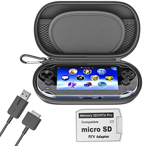 Skywin Kit For Ps Vita Ps Vita Carry Case Charging Cable And Micro Sd Memory Card Adapter Compatible With Ps Vita 1000 00 3 6 Or Henkaku System Buy Online At Best Price