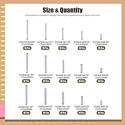 Wokape 240Pcs 15 Sizes Compression Springs