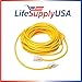 50ft Power Outdoor Extension Cord & Indoor - Waterproof Electric Drop Cord Cable - 3 Prong SJTW, 12 Gauge, 15 AMP, 125 Volts, 1875 Watts, 12/3 by LifeSupplyUSA - Yellow (1 Pack)