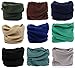 KINGREE 9PCS Outdoor Magic Scarf UV Resistence Elastic Seamless Bandana (9 Solid Color (B))
