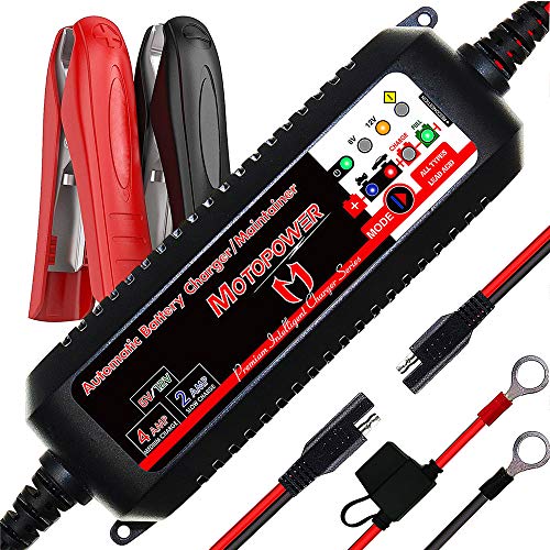 MOTOPOWER Maintainer 6V/12V 4AMP Fully Automatic Smart Charger with Battery Recovery Mode