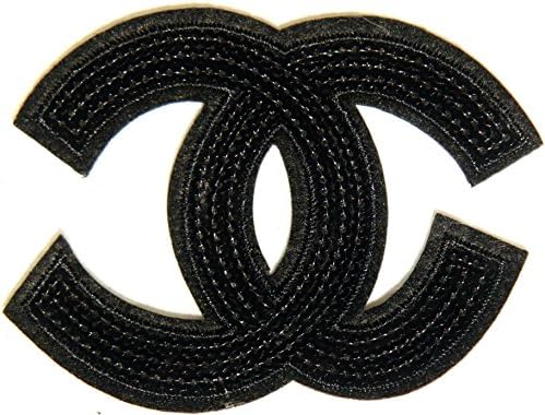 3.5" CC Logo Sequin Sparkle Blink Shiny Patch Iron on Sew Embroidered Applique Fabric Craft Art DIY Decorate Handmade Women Cloth Jacket Vest T shirt Dress Costume Accessories Gift Collection