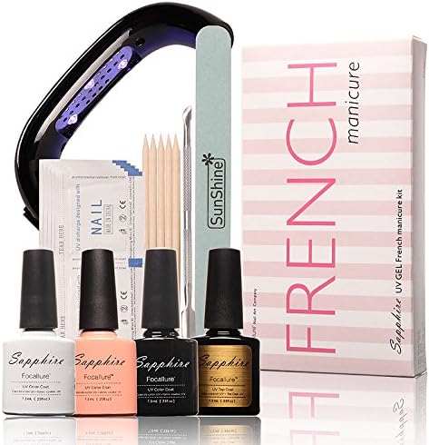 Hubry(TM) Manicure Kit 4 Colors UV Gel LED Lamp French Nail Art Set