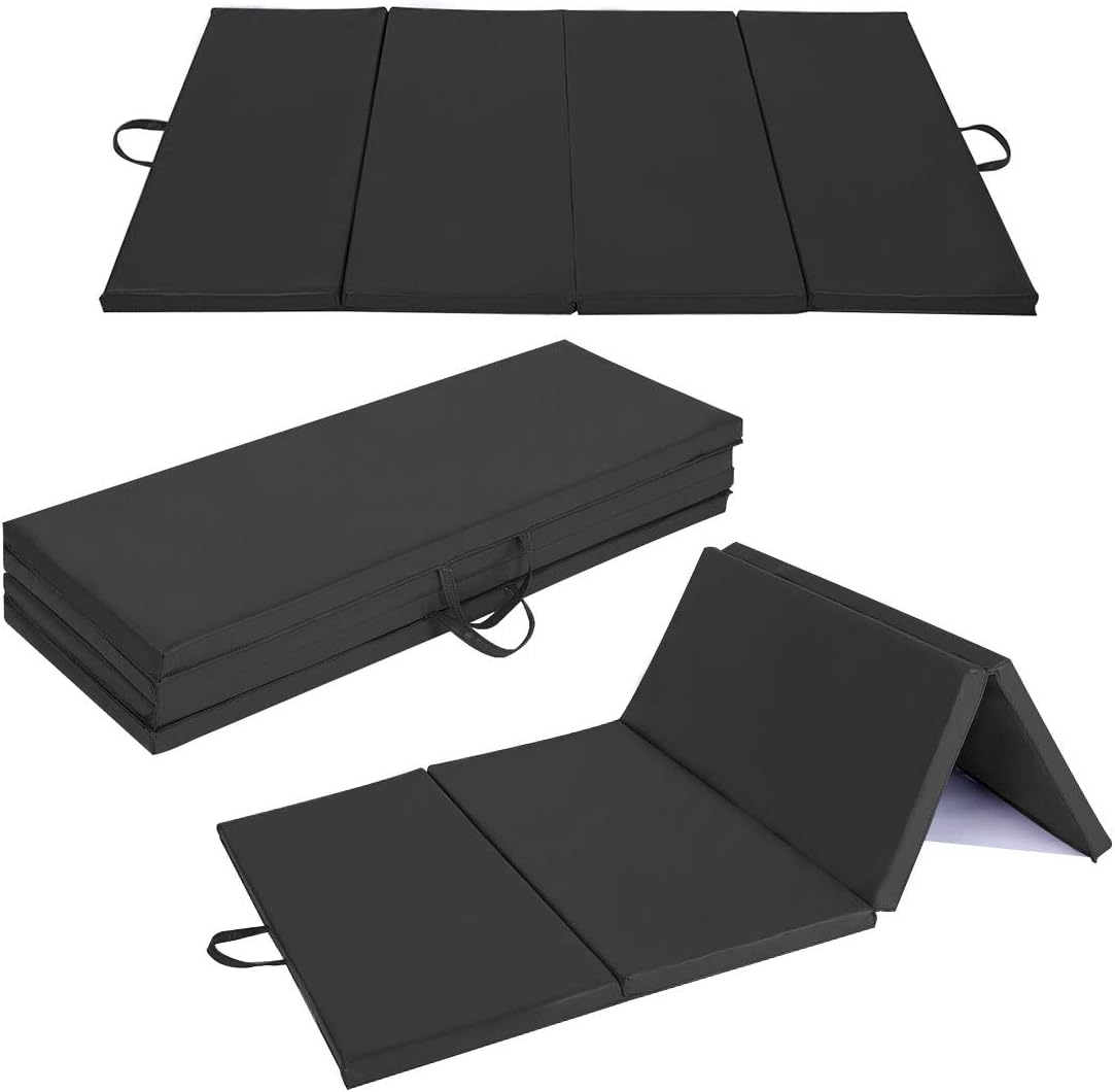 gymmatsdirect Gymnastics Mat Folding Tumbling Exercise Mat - 2" 4" Thick Folding Gym Aerobics Mats Kids Home Yoga Mat, Multiple Color/Size Choice