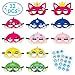 MALLMALL6 12Pcs Little Shark Masks Set Shark Party Favors Children Cosplay Soft Mask Half Masks Birthday Themed Party Masks with Cute Shark Stickers Felt Masks for Kids Boys Girls