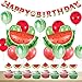 JOYMEMO Watermelon Party Decorations Birthday for Boy or Girl Happy Birthday Banner Watermelon Agate Polka Dot Balloons Cupcake Toppers