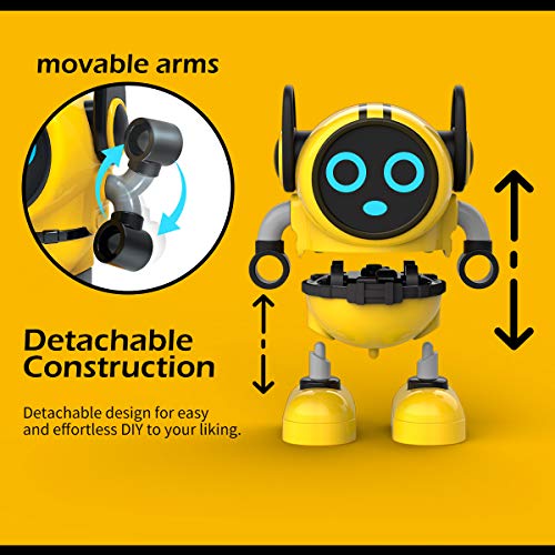 JJRC R7 Novelty Game Toy Spinning Top Robot Battle Gyro Pull Back Car Spinning in Wind Up Gyro Toy for Kids Boys Girls Gifts (Yellow)