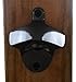 RiLahy Premium Wall Mounted Bottle Opener Gun Metal Finish Black With Mount Screws