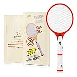 Sosoon Electric Bug Zapper Rechargeable Handheld Fly Swatter, Insect Killer, Mosquito Zapper Racket with Detachable Flash Light for Indoor and Outdoor Pest Control (Red)