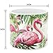 Ceramic Plant Pot Small Planter Flamingo Flower Pot with Wood Plant Stand Plant Pot Holder, 4.3 