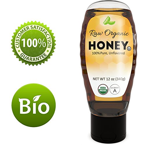 100% Pure Raw Honey - Organic All Natural Sweetener - Rich in Nutrients vitamin b6 Zinc & Calcium with Super Antioxidants – Natural Skin Care for Acne – Kosher – USDA Organic by Honeydew - 12 oz