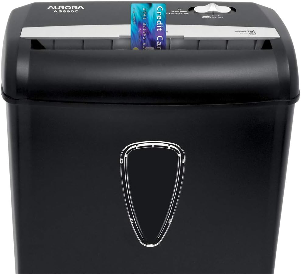 Aurora AS890C 8-Sheet Cross-Cut Paper/Credit Card Shredder with Basket : Electronics