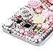 Core Prime Case,G360 Case - Mavis's Diary 3D Handmade Bling Crystal Pink Flowers with Cute Bow Shiny Crown Sparkle Diamonds Clear Hard PC Cover for Samsung Galaxy Core Prime SM-G360F