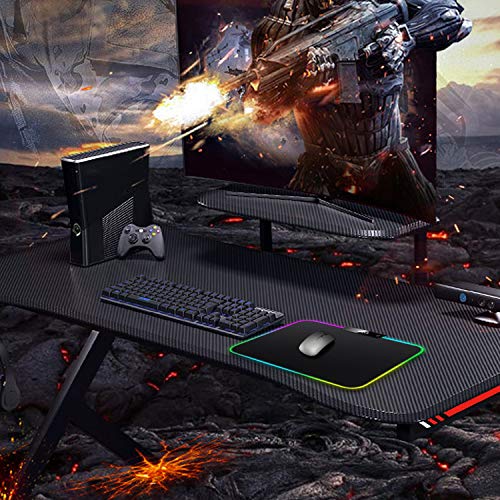 RGB LED Gaming Mouse Pad，GIM Small Lighted Mouse Pad Mat with 15